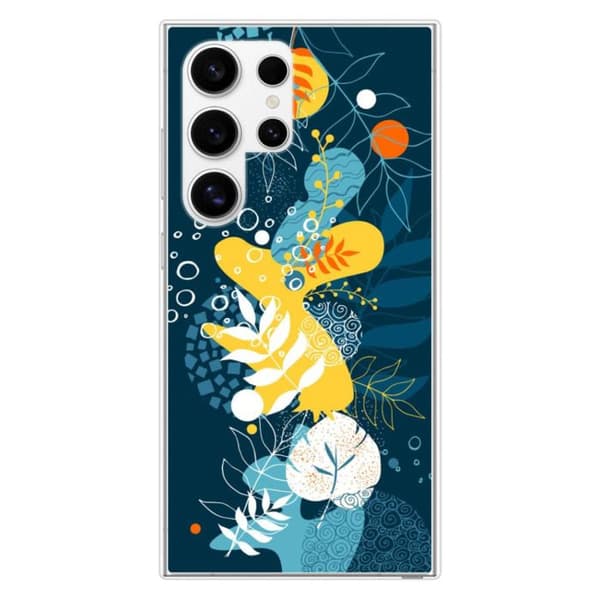 Tryckt silikonfodral som är kompatibelt med Samsung Galaxy S24 Ultra Sea-blommor