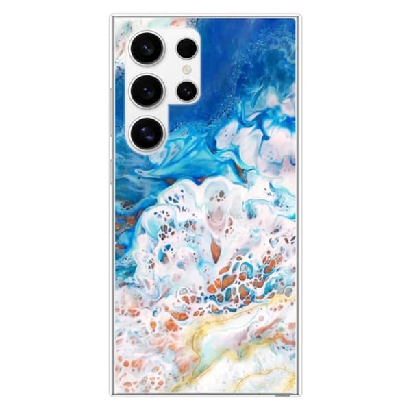 Tryckt silikonfodral som är kompatibelt med Samsung Galaxy S24 Ultra Ocean Marble