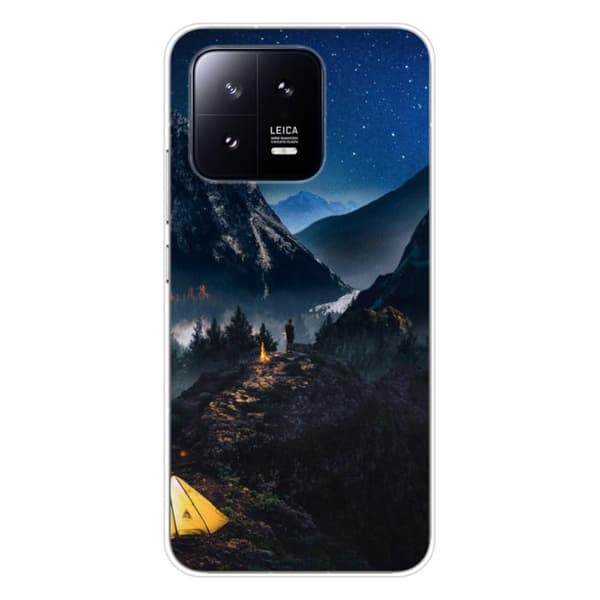 Tryckt silikonfodral som är kompatibelt med Xiaomi 13 Alone in the Mountains