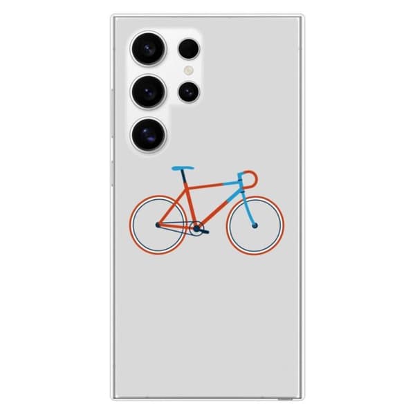 Tryckt silikonfodral som är kompatibelt med Samsung Galaxy S24 Ultra Bike Color Hipster