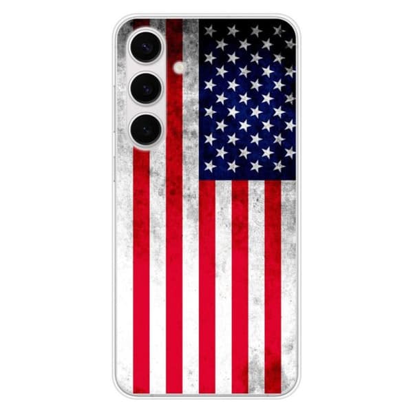 Tryckt silikonfodral kompatibelt med Samsung Galaxy S24 FE USA flagga