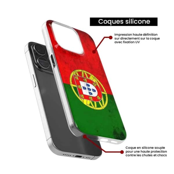 Tryckt silikonfodral som är kompatibelt med Xiaomi 13T Portugals flagga