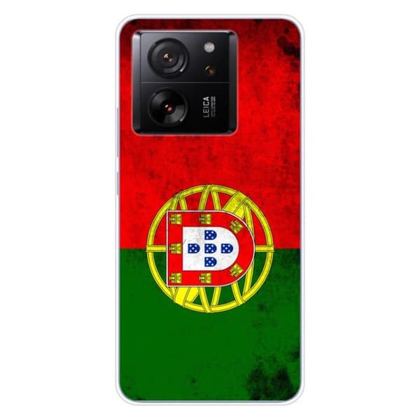 Tryckt silikonfodral som är kompatibelt med Xiaomi 13T Portugals flagga