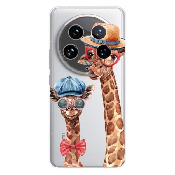 Tryckt silikonfodral som är kompatibelt med Xiaomi 14 Ultra Funny Giraffe