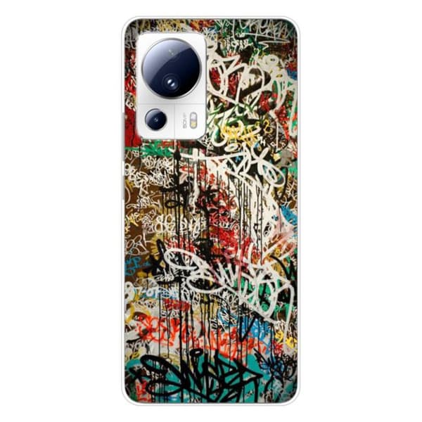 Tryckt silikonfodral som är kompatibelt med Xiaomi 13 Lite Graffiti 1