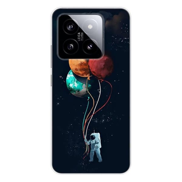 Tryckt silikonfodral som är kompatibelt med Xiaomi 14 Balloon Cosmonaut