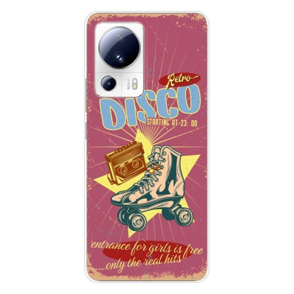 Tryckt silikonfodral som är kompatibelt med Xiaomi 13 Lite Retro disco