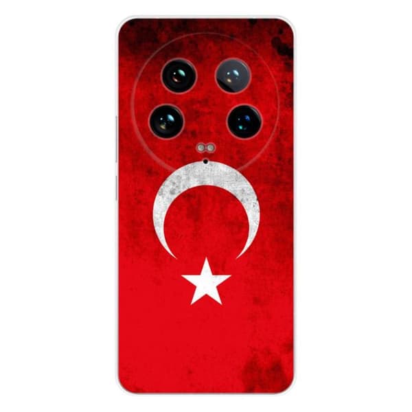 Tryckt silikonfodral som är kompatibelt med Xiaomi 14 Ultra Türkiye-flaggan