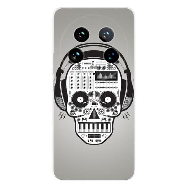 Tryckt silikonfodral som är kompatibelt med Xiaomi 14 Ultra Skull Music