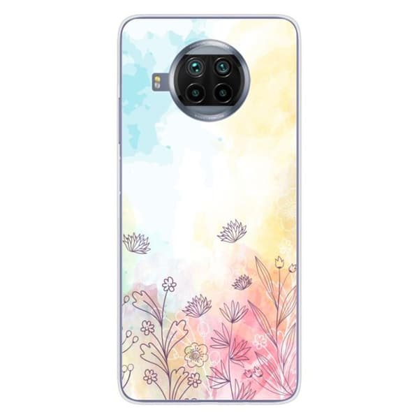 Tryckt silikonfodral som är kompatibelt med Xiaomi Mi 10T Lite akvarellblommor