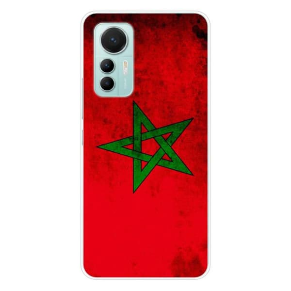 Tryckt silikonfodral som är kompatibelt med Xiaomi Mi 12 Lite Marockos flagga