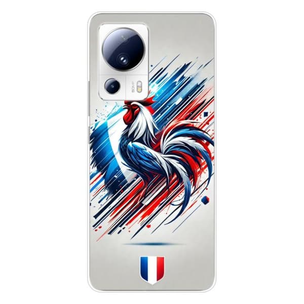 Tryckt silikonfodral som är kompatibelt med Xiaomi 13 Lite French Rooster