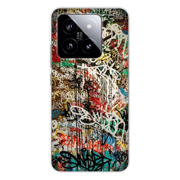 Tryckt silikonfodral som är kompatibelt med Xiaomi 14 Graffiti 1