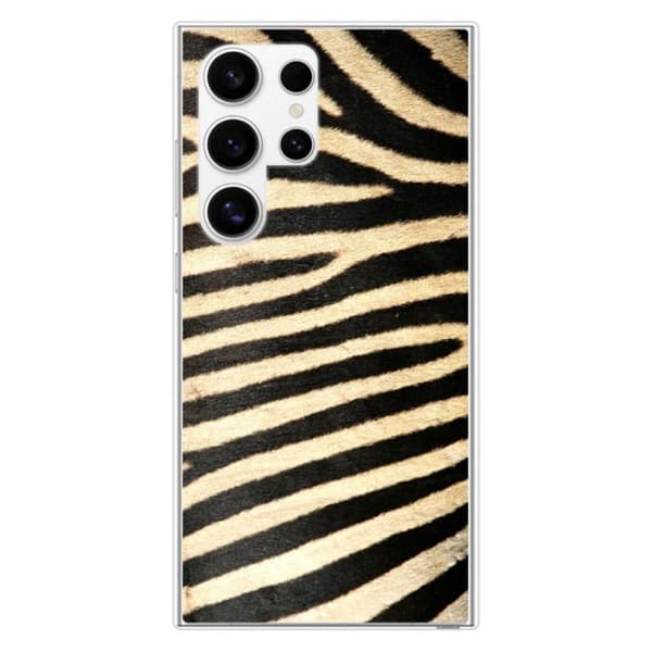 Tryckt silikonfodral som är kompatibelt med Samsung Galaxy S24 Ultra Zebra