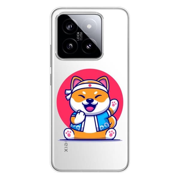 Tryckt silikonfodral som är kompatibelt med Xiaomi 14 Shiba ninja