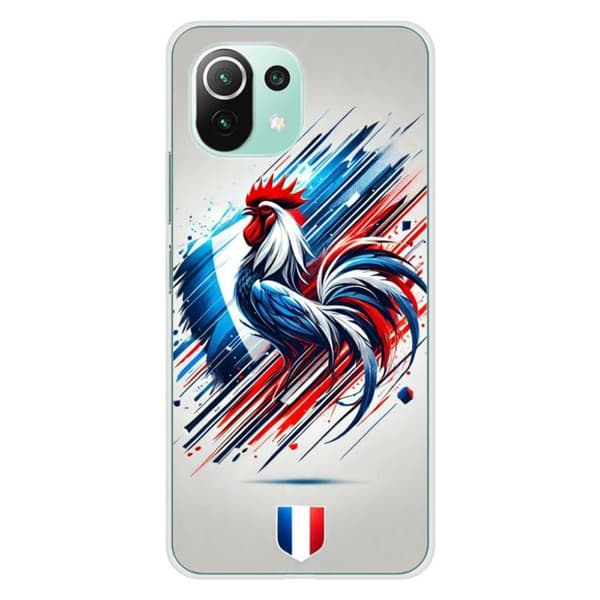 Tryckt silikonfodral som är kompatibelt med Xiaomi Mi 11 Lite French Rooster