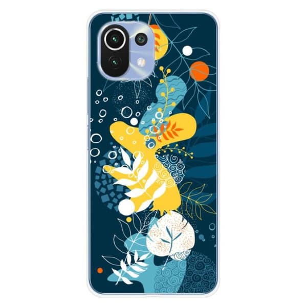 Tryckt silikonfodral som är kompatibelt med Xiaomi Mi 11 Sea flowers