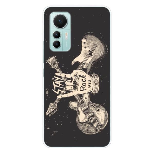 Siliconkåpa med tryck - 1001 skal - Xiaomi Mi 12 Lite - Transparent - Halvstyv - Motiv stay-rock