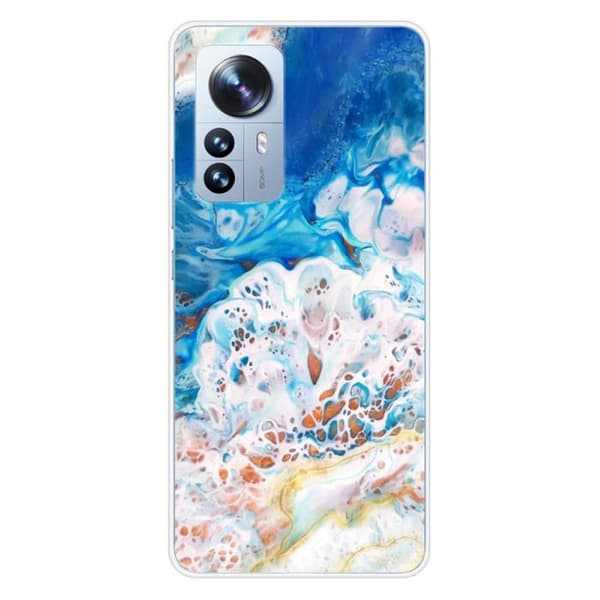 Tryckt silikonfodral som är kompatibelt med Xiaomi Mi 12 Pro Ocean marmor