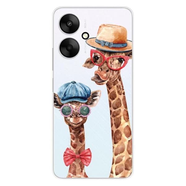 Tryckt silikonfodral som är kompatibelt med Xiaomi Redmi 13C 5G Funny Giraffe