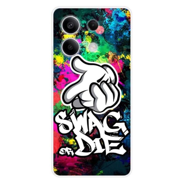 Tryckt silikonfodral som är kompatibelt med Xiaomi Redmi Note 13 5G Swag or die