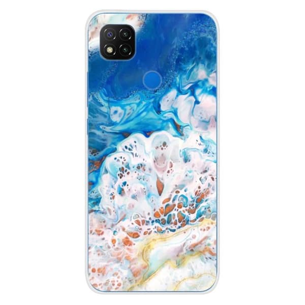 Tryckt silikonfodral som är kompatibelt med Xiaomi Redmi 9C Ocean marmor