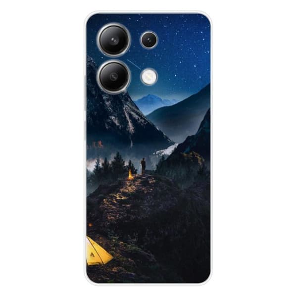 Tryckt silikonfodral kompatibelt med Xiaomi Redmi Note 13 4G Alone in the Mountains