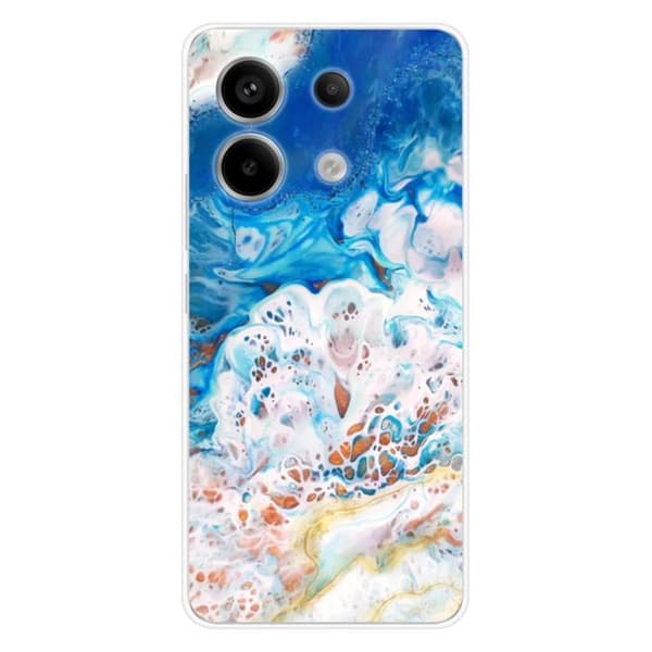Tryckt silikonfodral kompatibelt med Xiaomi Redmi Note 13 Pro 5G Ocean Marble