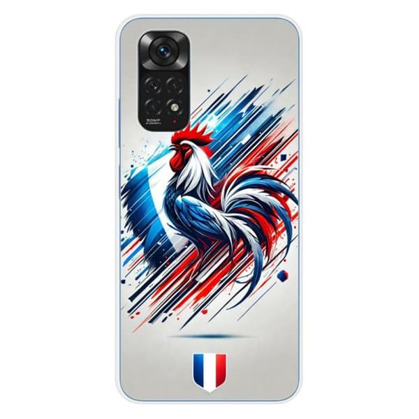 Tryckt silikonfodral som är kompatibelt med Xiaomi Redmi Note 11 4G French Rooster