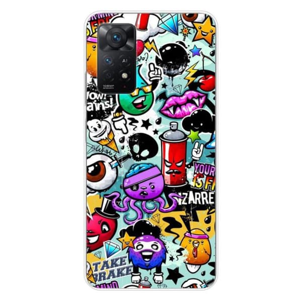 Tryckt silikonfodral kompatibelt Xiaomi Redmi Note 11 Pro Plus 5G Graffiti 2