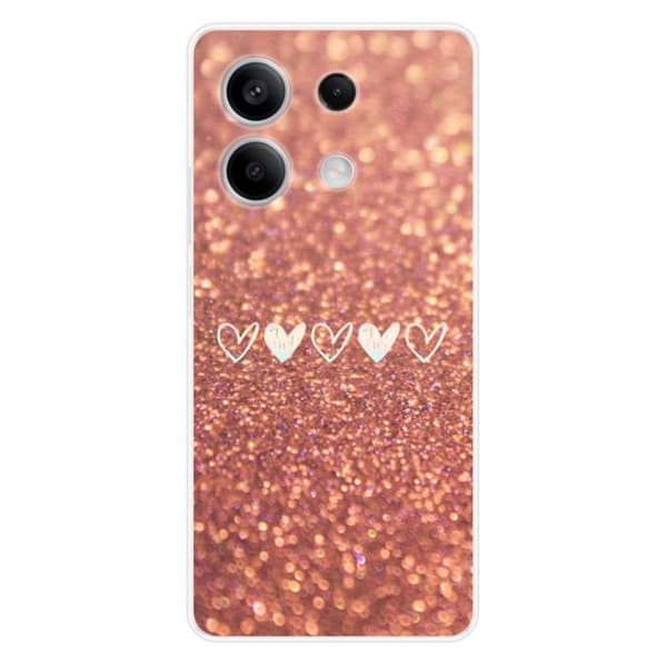 Tryckt silikonfodral som är kompatibelt med Xiaomi Redmi Note 13 5G hjärtglitter