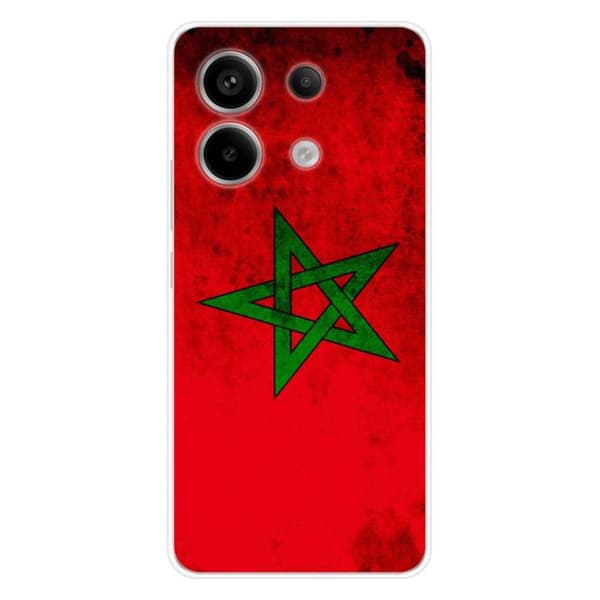 Tryckt silikonfodral som är kompatibelt med Xiaomi Redmi Note 13 Pro 5G Marockos flagga