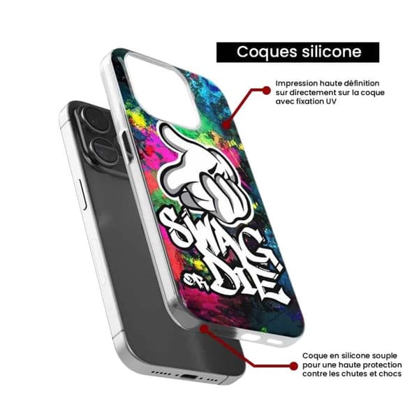 Tryckt silikonfodral som är kompatibelt med Xiaomi Redmi 13C 5G Swag or die