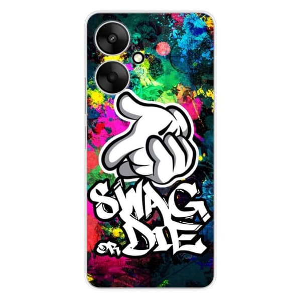 Tryckt silikonfodral som är kompatibelt med Xiaomi Redmi 13C 5G Swag or die