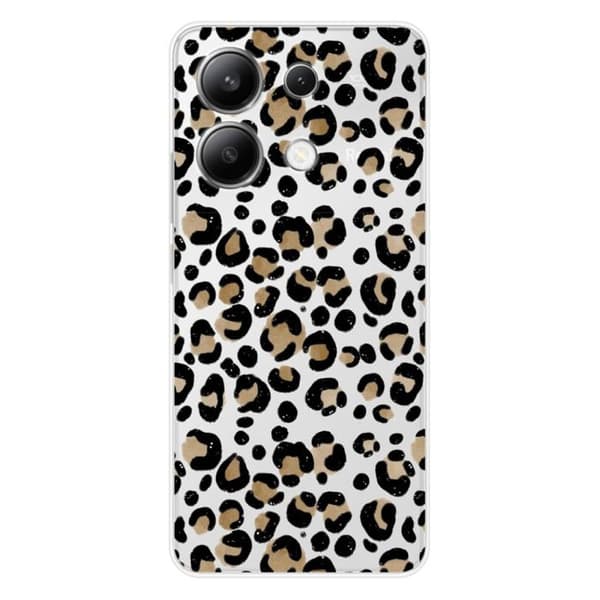 Tryckt silikonfodral som är kompatibelt med Xiaomi Redmi Note 13 4G Leopard