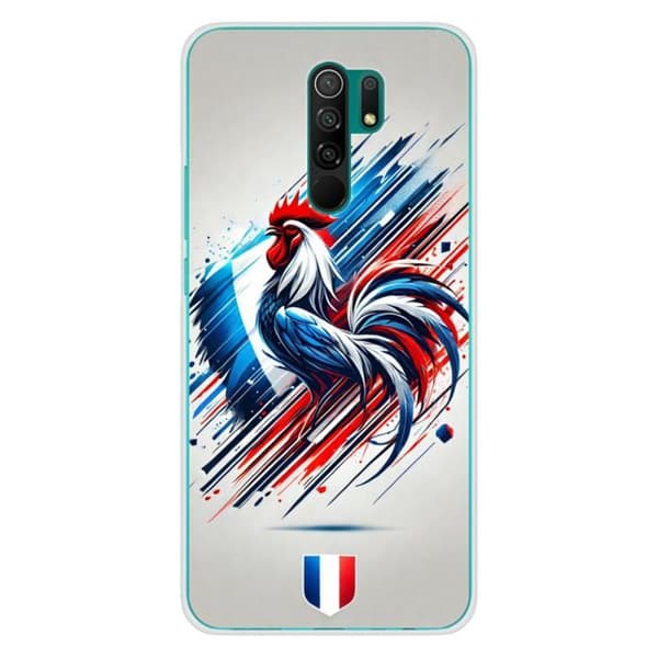Tryckt silikonfodral som är kompatibelt med Xiaomi Redmi 9 French Rooster