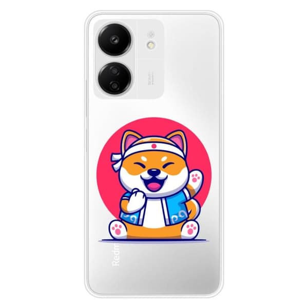Tryckt silikonfodral som är kompatibelt med Xiaomi Redmi 13C 4G Shiba ninja