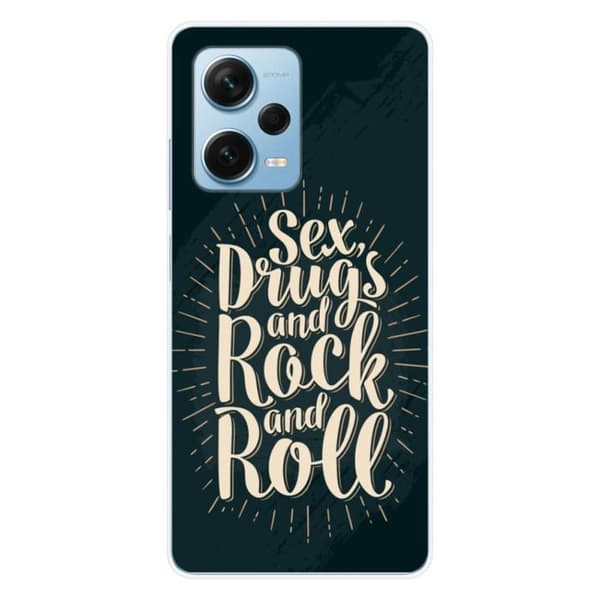 Tryckt silikonfodral som är kompatibelt med Xiaomi Redmi Note 12 Pro Plus Sex och rock and roll