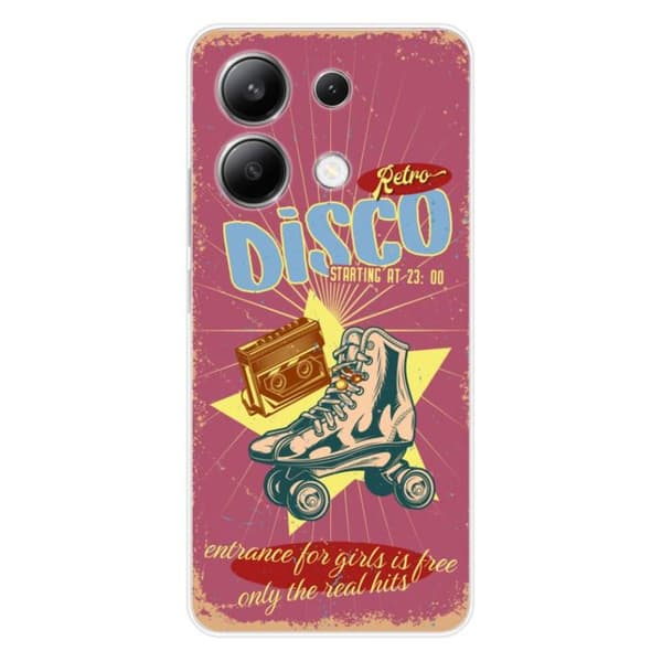 Tryckta silikonskal - 1001 skal - Xiaomi Redmi Note 13 4G - Retro-disco mönster - Optimal skydd