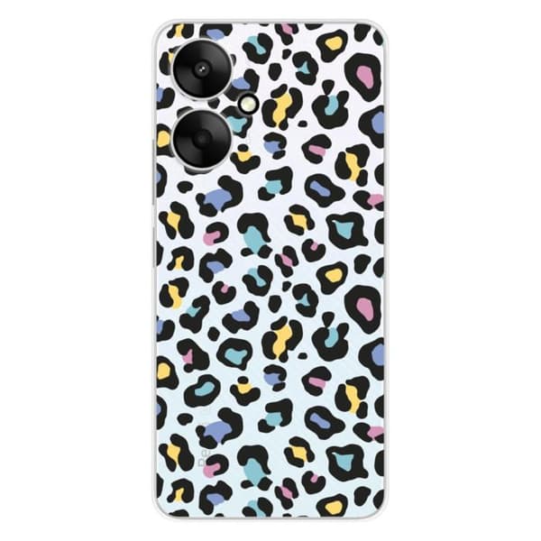Tryckt silikonfodral som är kompatibelt med Xiaomi Redmi 13C 5G Färgglad leopard