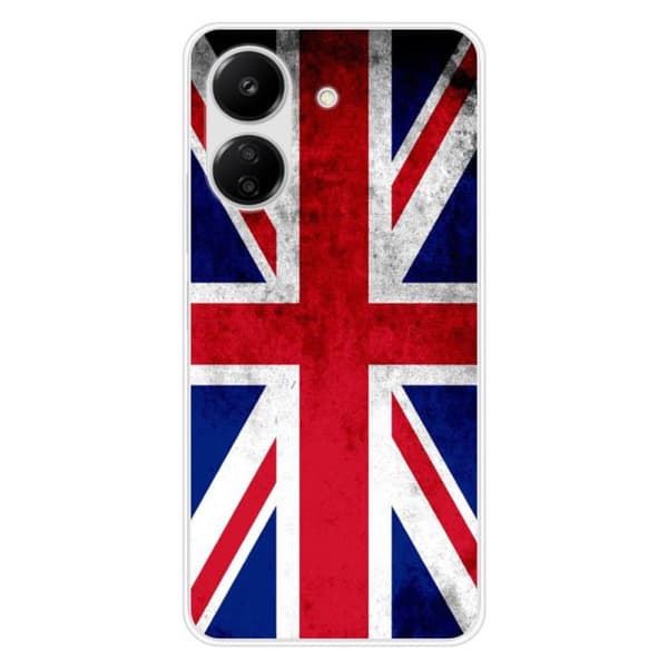 Tryckt silikonfodral som är kompatibelt med Xiaomi Redmi 13C 4G Englands flagga