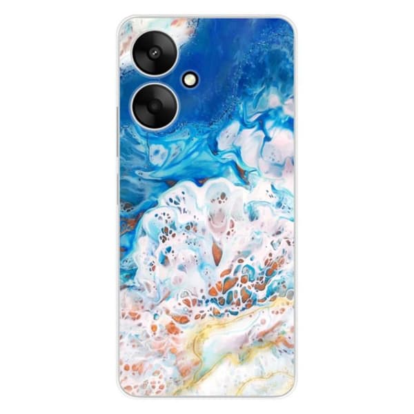 Tryckt silikonfodral som är kompatibelt med Xiaomi Redmi 13C 5G Ocean marmor