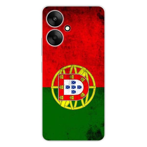 Tryckt silikonfodral kompatibelt med Xiaomi Redmi 13C 5G Portugal flagga