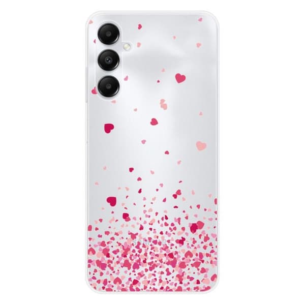 Tryckt silikonfodral som är kompatibelt med Samsung Galaxy A05S Pink Heart Confetti