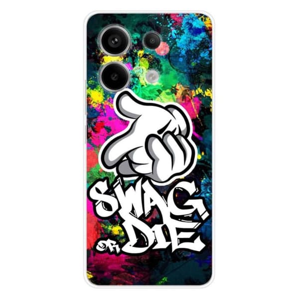 Tryckt silikonfodral kompatibelt med Xiaomi Redmi Note 13 Pro 5G Swag or die