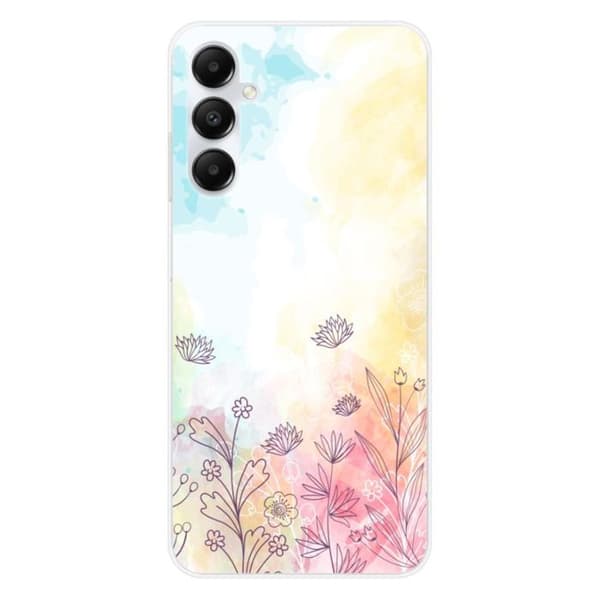 Tryckt silikonfodral som är kompatibelt med Samsung Galaxy A05S akvarellblommor