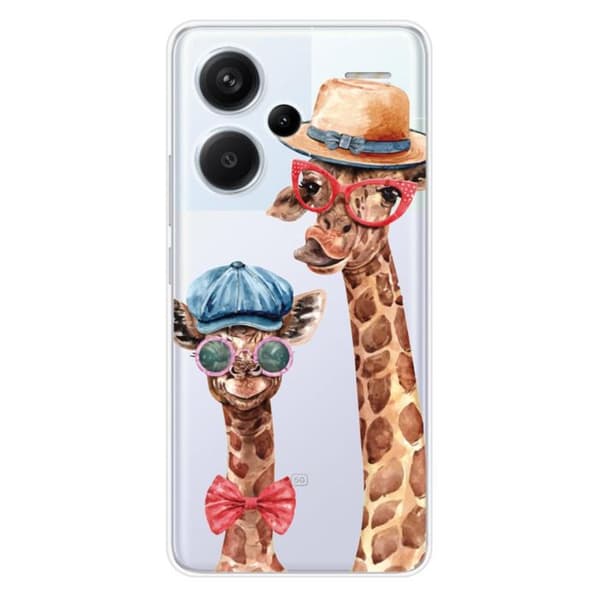 Tryckt silikonfodral kompatibelt Xiaomi Redmi Note 13 Pro Plus 5G Funny Giraffe