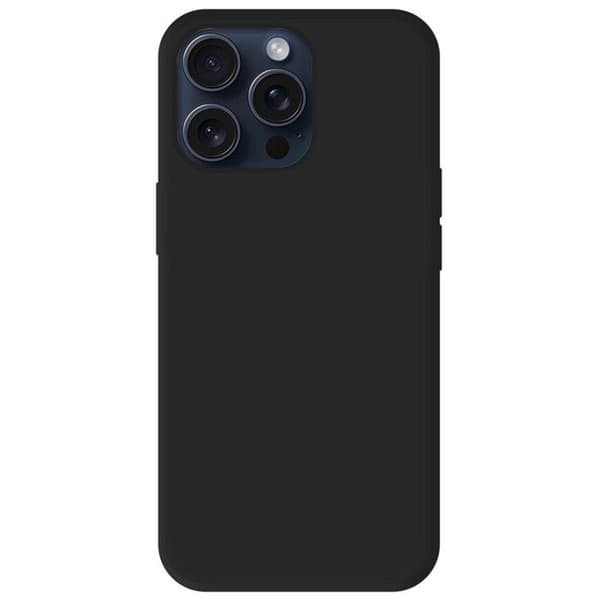 Vanligt mattsvart silikonfodral som är kompatibelt med Apple iPhone 15 Pro Max