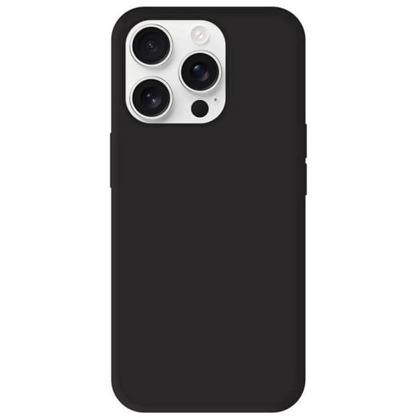Vanligt mattsvart silikonfodral som är kompatibelt med Apple iPhone 16 Pro