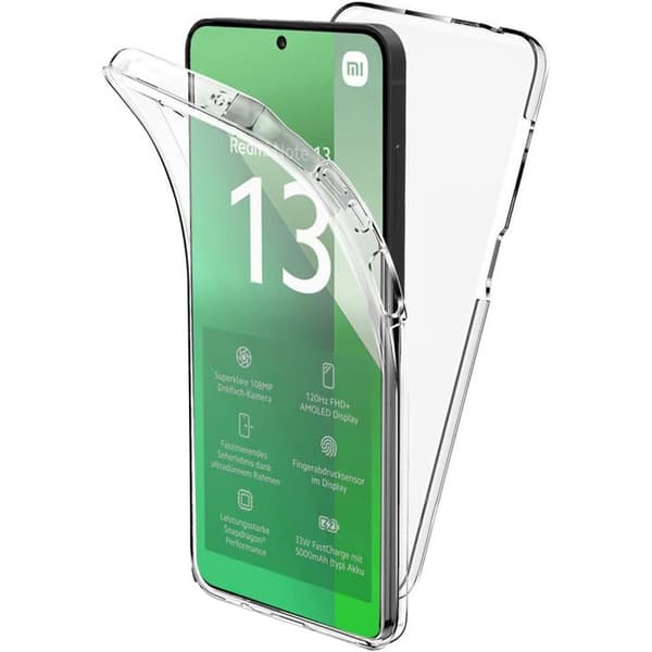 360 helfodral - Xiaomi - Redmi Note 13 Pro 5G - Transparent - Stötskydd - Halvstyvt